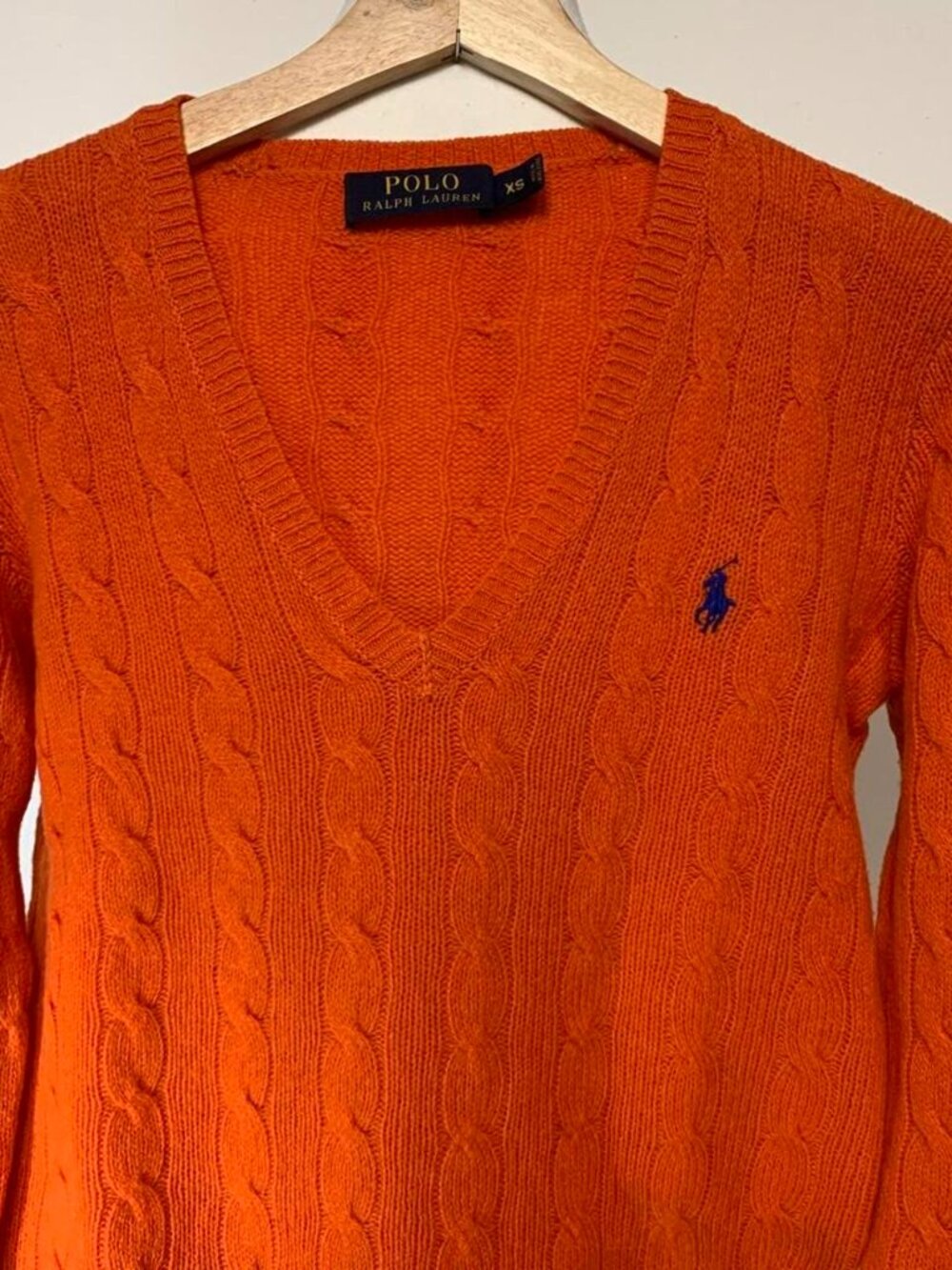 Orange Polo Ralph Lauren cable knit Wool and Cashmere